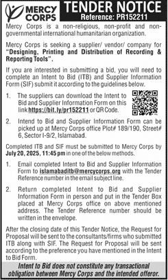 Mercy Corps Tender Notice